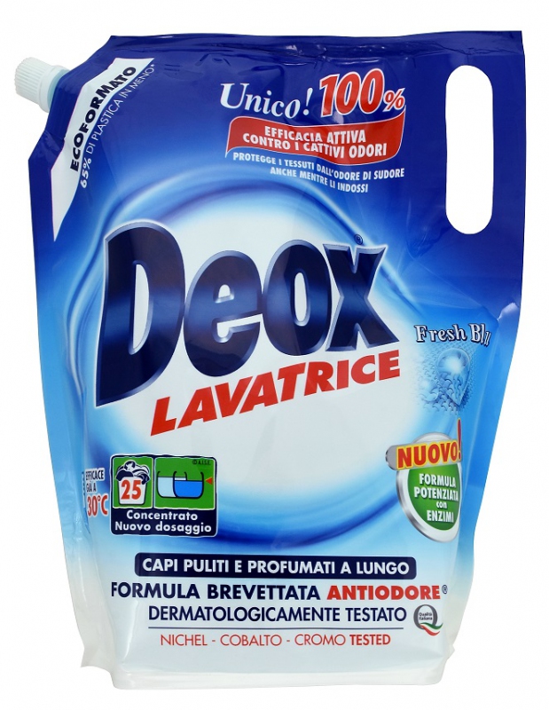 Prací prostředky - DEOX LAVATRICE Fresh Blu Ecoformato 1375 ml prací gel