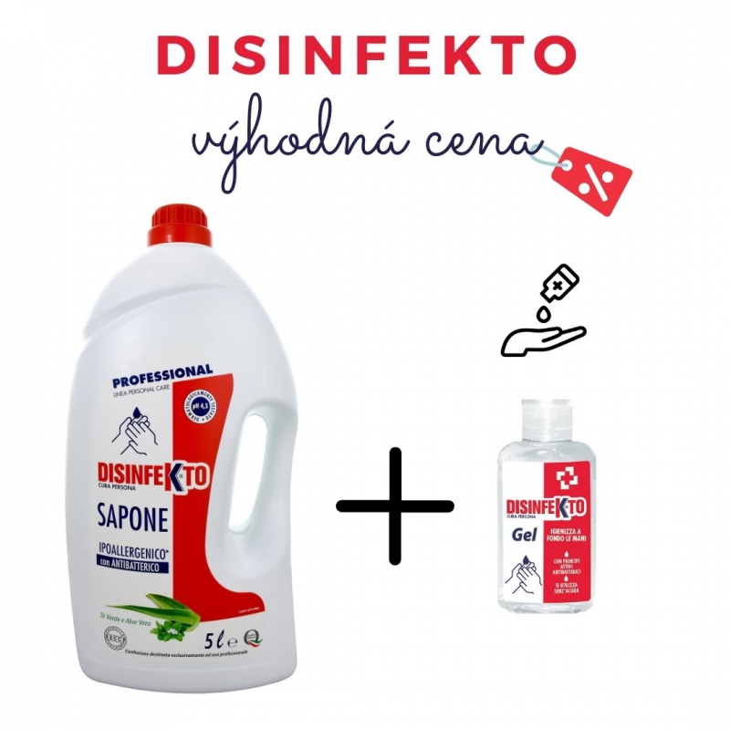Kosmetika - DISINFEKTO SAPONE 5000 ml antibakteriální mýdlo + dárek zdarma Disinfekto gel 100 ml