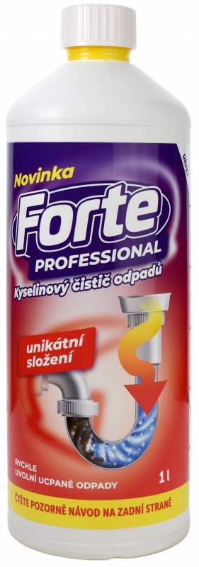 Čisticí prostředky - FORTE PROFESSIONAL čistič odpadů 1l - prodej pouze na IČO profesionálním uživatelům
